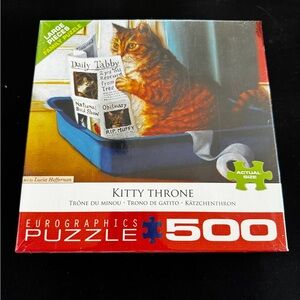 EuroGraphics Kitty Throne 500-Piece Puzzle - Orange Cat